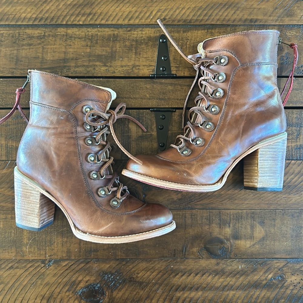 Freebird Borrow Cognac Brown Leather Booties | Size 11 - Picture 2 of 10